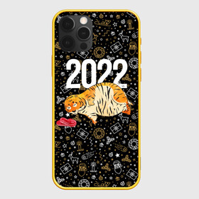 Чехол для iPhone 12 Pro с принтом Ленивый толстый тигр в Кировске, силикон | область печати: задняя сторона чехла, без боковых панелей | 2022 | год тигра | новый год | новый год 2022 | символ года | тигр | тигренок | тигрица | тигры