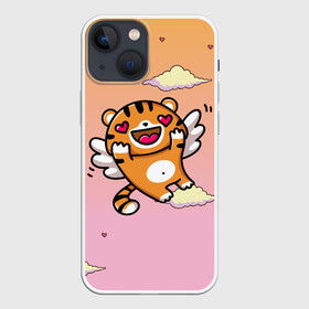 Чехол для iPhone 13 mini с принтом милый влюбленный тигренок в Кировске,  |  | 2022 | год тигра | новый год | новый год 2022 | символ года | тигр | тигренок | тигрица | тигры