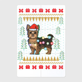 Магнитный плакат 2Х3 с принтом Рождественский свитер Йоркшик в Кировске, Полимерный материал с магнитным слоем | 6 деталей размером 9*9 см | Тематика изображения на принте: christmas | ugly sweater | вечеринка | йорк | йоркширский терьер | новый год | праздники | рождественский свитер | рождество | собака | собачка | уродливый свитер