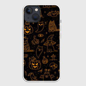 Чехол для iPhone 13 с принтом ХЕЛЛОУИН ПАТТЕРН КОТИКИ   HALLOWEEN KITTY в Кировске,  |  | Тематика изображения на принте: bats | bones | cat | ghost | halloween | kitty | pumpkin | skull | spider | кости | кот | кошка | летучие мыши | паук | паутина | приведение | призрак | скелет | тыква | хеллоуин | хоррор | хэллоуин