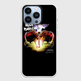 Чехол для iPhone 13 Pro с принтом Iron Maiden LIVE AT DONINGTON в Кировске,  |  | iron maiden | адриан смит | айран | айрон | группа | дэйв мюррей | железная дева | ирон | майден | мейд | мейден | метал | мрачный | музыка | песни | рок | стив харрис | тяжелый | хеви | хевиметал