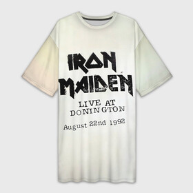 Платье-футболка 3D с принтом Live at Donington  Iron Maiden в Кировске,  |  | iron maiden | адриан смит | айран | айрон | группа | дэйв мюррей | железная дева | ирон | майден | мейд | мейден | метал | мрачный | музыка | песни | рок | стив харрис | тяжелый | хеви | хевиметал