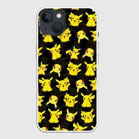 Чехол для iPhone 13 с принтом ПИКАЧУ ПАТТЕРН   PIKA PIKACHU в Кировске,  |  | flash | pika | pika pika | pikachu | pokemon | аниме | детектив пикачу | молнии | пика | пикачу | покемон