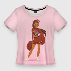 Женская футболка 3D Slim с принтом Черлидерша Ариана в Кировске,  |  | ariana grande | pop | rap | rep | ариана гранде | исполнители | исполнитель | музыка | поп | попса | реп