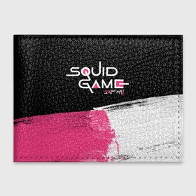 Обложка для студенческого билета с принтом SQUID GAME (LOGO) в Кировске, натуральная кожа | Размер: 11*8 см; Печать на всей внешней стороне | Тематика изображения на принте: squid game | игра | игра в кальмара | кальмар | сериал