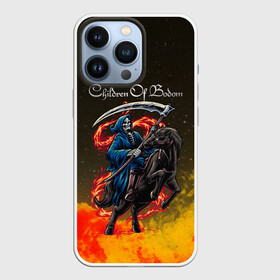 Чехол для iPhone 13 Pro с принтом Children of Bodom | Skeleton on a horse в Кировске,  |  | Тематика изображения на принте: bodom | century media | children of bodom | fearless records | nuclear blast | skeleton on a horse | spinefarm records | бодом | дети озера бодом | дэниел фрэйберг | эспоо