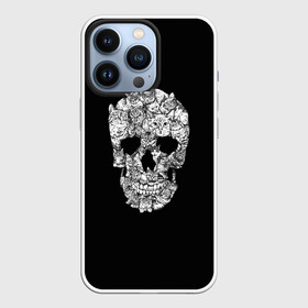 Чехол для iPhone 13 Pro с принтом Череп из котов в Кировске,  |  | bone | cat | cats | dark | halloween | mystic | night | skeleton | skull | кость | кот | коты | кошки | мистика | ночь | скелет | тьма | хэллоуин | череп