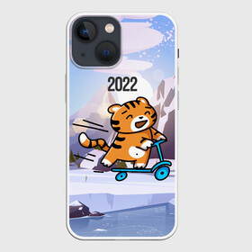 Чехол для iPhone 13 mini с принтом Тигренок  на  самокате в Кировске,  |  | 2022 | год тигра | новый год | новый год 2022 | символ года | тигр | тигренок | тигрица | тигры