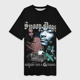Платье-футболка 3D с принтом Snoop Doggy Dogg в Кировске,  |  | black | calvin | dogg | gangsta | hip hop | music | rap | snoop | usa | гангстер | дог | крутой | музыка | рэп | снуп | сша | хип хоп