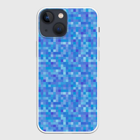 Чехол для iPhone 13 mini с принтом Голубая пиксель абстракция в Кировске,  |  | pixel | pixel art | абстракция | пиксели | пиксель арт | пиксельный | синий