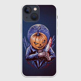 Чехол для iPhone 13 mini с принтом Хэллоуинская ночь в Кировске,  |  | halloween | арт | графика | мистика | праздник | тыква | ужасы | хэллоуин