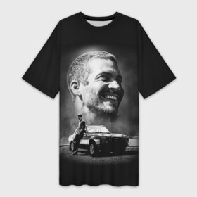 Платье-футболка 3D с принтом Paul Walker в Кировске,  |  | actor | auto | car | fast and furious | head | paul walker | road | авто | актер | голова | дорога | машина | пол уокер | форсаж