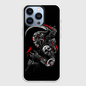 Чехол для iPhone 13 Pro с принтом Робот и птица в Кировске,  |  | art | bird | birdie | cyberpunk | robot | scythe | skull | арт | киберпанк | коса | птица | птичка | робот | череп