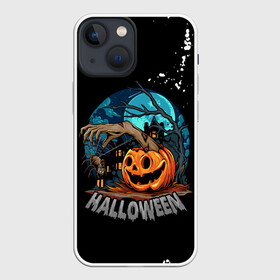 Чехол для iPhone 13 mini с принтом Ужасная ночь в Кировске,  |  | halloween | арт | графика | мистика | паук | праздник | тыква | ужасы | хэллоуин