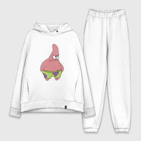 Женский костюм хлопок Oversize с принтом Evil patrick, злой патрик в Кировске,  |  | evil patrick | patrick | patrick star | злой патрик | патрик | патрик злой | патрик мем | патрик стар