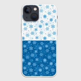 Чехол для iPhone 13 mini с принтом Светло Тёмные Снежинки в Кировске,  |  | merry christmas | дед мороз | ёлка | зима | мороз | новый год | подарок | праздник | рождество | с новым годом | сантаклаус | снег | снеговик | снегурочка | снежинки | снежные узоры | узоры