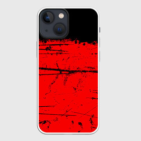 Чехол для iPhone 13 mini с принтом КРАСНЫЙ ГРАНЖ | RED GRUNGE в Кировске,  |  | grunge | red | брызги | брызги краски | гранж | краска | краска и ничего лишнего | красная краска | красный | пятна | разводы | черно красный