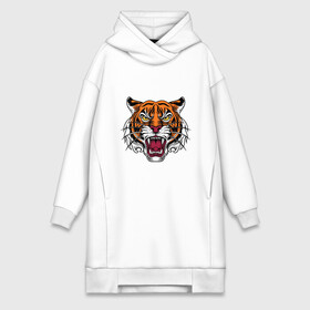 Платье-худи хлопок с принтом Style   Tiger в Кировске,  |  | 2022 | animal | cat | lion | tiger | год тигра | животные | зверь | зубы | кот | кошка | лев | охотник | полосатый | природа | тигр | тигренок | тигрица | хищник