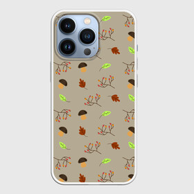 Чехол для iPhone 13 Pro с принтом AUTUMN MOOD в Кировске,  |  | грибы | дождь | листья | осень | рябина