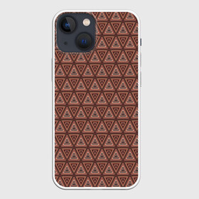 Чехол для iPhone 13 mini с принтом Абстракция из коричневых треугольников в Кировске,  |  | abstraction | polygons | triangles | абстракция | коричневый | линии | многоугольники | молодежный | треугольники | узор | фигуры