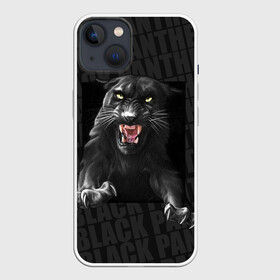Чехол для iPhone 13 с принтом Черная пантера Black panther в Кировске,  |  | black panther | атака | дикая кошка | злость | красивая кошка | черная кошка | черная пантера | ярость