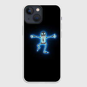 Чехол для iPhone 13 mini с принтом неоновый скелетик в Кировске,  |  | вечеринка | кости | неон | огонь | скелет | ужас | хэллоуин | череп | шабаш