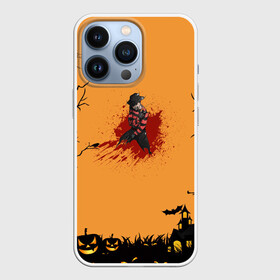 Чехол для iPhone 13 Pro с принтом Halloween Freddy Blood в Кировске,  |  | blood | freddy krueger | ghosts | halloween | monsters | nightmare on elm street | orange | pumpkin | кровь | монстры | оранжевый | привидение | тыква | фредди крюгер | хеллоуин