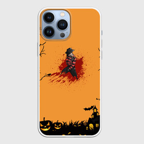 Чехол для iPhone 13 Pro Max с принтом Halloween Freddy Blood в Кировске,  |  | blood | freddy krueger | ghosts | halloween | monsters | nightmare on elm street | orange | pumpkin | кровь | монстры | оранжевый | привидение | тыква | фредди крюгер | хеллоуин