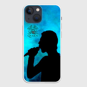 Чехол для iPhone 13 mini с принтом Силуэт Фредди Меркьюри группа Queen в Кировске,  |  | freddie mercury | queen | quen | глэм | квин | королева | куин | меркури | меркьюри | музыкант | мэркури | певец | песня | поп | рок группа | фаррух булсара | фредди | фреди | хард | хардрок