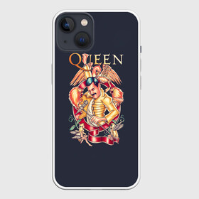 Чехол для iPhone 13 с принтом Queen   Фредди Меркьюри в Кировске,  |  | freddie mercury | queen | quen | глэм | квин | королева | куин | меркури | меркьюри | музыкант | мэркури | певец | песня | поп | рок группа | фаррух булсара | фредди | фреди | хард | хардрок