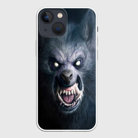 Чехол для iPhone 13 mini с принтом ВОЛК ОБОРОТЕНЬ в Кировске,  |  | animals | hunter | monster | wolf | волк | звери | зверь | клыки | монстр | оборотень | оскал | охотник | пасть | хищник | шерсть