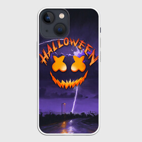 Чехол для iPhone 13 mini с принтом ХЕЛЛОУИН НОЧЬ   HALLOWEEN NIGHT MARSHMELLO в Кировске,  |  | bats | bones | ghost | halloween | marshmello | pumpkin | skull | кости | летучие мыши | маршмелло | приведение | призрак | скелет | тыква | хеллоуин | хоррор | хэллоуин