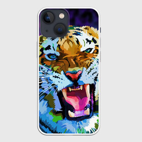 Чехол для iPhone 13 mini с принтом Рычащий Шархан в Кировске,  |  | 2022 | evil face | growling | new year | pop art | predator | tiger | year of the tiger | год тигра | новый год | поп арт | рычащий | тигр | хищник