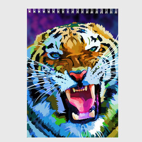 Скетчбук с принтом Рычащий Шархан в Кировске, 100% бумага
 | 48 листов, плотность листов — 100 г/м2, плотность картонной обложки — 250 г/м2. Листы скреплены сверху удобной пружинной спиралью | 2022 | evil face | growling | new year | pop art | predator | tiger | year of the tiger | год тигра | новый год | поп арт | рычащий | тигр | хищник
