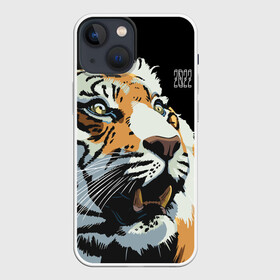 Чехол для iPhone 13 mini с принтом Тигр перед атакой в Кировске,  |  | 2022 | before the attack | look | new year | open mouth | predator | tiger | year of the tiger | взгляд | год тигра | новый год | открытая пасть | перед атакой | тигр | хищник