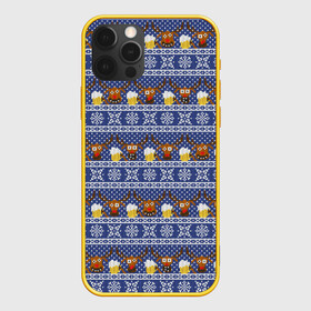 Чехол для iPhone 12 Pro с принтом Олени отдыхают в Кировске, силикон | область печати: задняя сторона чехла, без боковых панелей | вязанный | новогодний | олень | паттерн | рождественский | с оленями | свитер | узор
