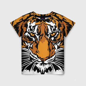 Детская футболка 3D с принтом Взгляд хозяина джунглей в Кировске, 100% гипоаллергенный полиэфир | прямой крой, круглый вырез горловины, длина до линии бедер, чуть спущенное плечо, ткань немного тянется | Тематика изображения на принте: 2022 | african | direct look | master of the jungle | muzzle | new year | predator | tiger | year of the tiger | африканский | год тигра | новый год | прямой взгляд | тигр | хищник | хозяин джунглей
