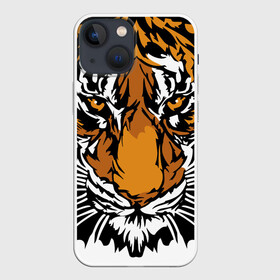 Чехол для iPhone 13 mini с принтом Взгляд хозяина джунглей в Кировске,  |  | 2022 | african | direct look | master of the jungle | muzzle | new year | predator | tiger | year of the tiger | африканский | год тигра | новый год | прямой взгляд | тигр | хищник | хозяин джунглей