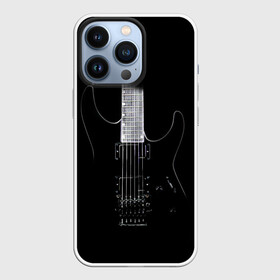 Чехол для iPhone 13 Pro с принтом ЧЕРНАЯ ЭЛЕКТРОГИТАРА в Кировске,  |  | black | dark | guitar | music | rock | гибсон | гитара | гриф | лады | музыка | рок | струны | черный | электрогитара