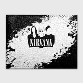 Обложка для студенческого билета с принтом Нирвана Рок Группа Гранж ЧБ | Nirvana в Кировске, натуральная кожа | Размер: 11*8 см; Печать на всей внешней стороне | album | curt | group | grunge | kobain | logo | music | nevermind | nirvana | pattern | rock | smells like | smile | teen spirit | альбом | брызги | гитара | гранж | группа | курт кобейн | логотип | музыка | невермайнд | нирвана | паттерн | потер