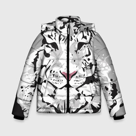 Зимняя куртка для мальчиков 3D с принтом Белый снежный тигр в Кировске, ткань верха — 100% полиэстер; подклад — 100% полиэстер, утеплитель — 100% полиэстер | длина ниже бедра, удлиненная спинка, воротник стойка и отстегивающийся капюшон. Есть боковые карманы с листочкой на кнопках, утяжки по низу изделия и внутренний карман на молнии. 

Предусмотрены светоотражающий принт на спинке, радужный светоотражающий элемент на пуллере молнии и на резинке для утяжки | 2022 | art | beast | new year | predator | splashes and drops | white tiger | year of the tiger | белый тигр | брызги и капли | год тигра | зверь | искусство | новый год | хищник