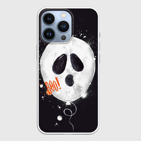 Чехол для iPhone 13 Pro с принтом Шарик пугайка (черный, полиэстер) в Кировске,  |  | fun | helloween | party | scary | ведьма | вечеринка | день | духи | колдовство | мрачно | оригинальный | подарок | праздник | привидение | пугать | святые | тыква | ужас | хэллоуин | черный | шарик