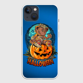 Чехол для iPhone 13 с принтом Мишка маньяк в Кировске,  |  | halloween | арт | графика | зомби | медведь | мистика | праздник | тыква | ужасы | хэллоуин