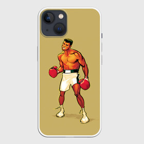 Чехол для iPhone 13 с принтом Ali Art в Кировске,  |  | box | muhammad ali | sport | sports | sportsmen | бокс | легенда | мухаммад али | мухаммед али | спорт | спортсмен