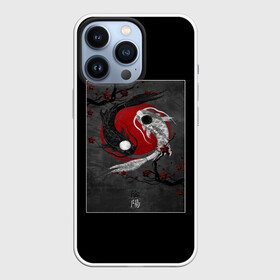 Чехол для iPhone 13 Pro с принтом карпы инь янь в Кировске,  |  | blood | carp | china | mystic | sakura | yan | yin | инь | карп | китай | крапы | кровь | мистика | сакура | янь