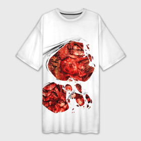 Платье-футболка 3D с принтом Рана на груди в Кировске,  |  | halloween | кишки | кровь | препарирование | рана | хеллоуин | хелоуин | хэллоуин | хэлоуин