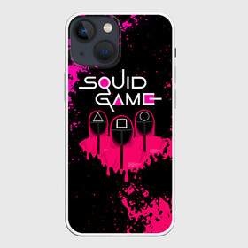 Чехол для iPhone 13 mini с принтом Squid Game брызги красок стража. в Кировске,  |  | squid game | брызги красок | злодей | игра | игра в кальмара | кальмары | люди в масках | на выживания | отряд стражей | сериал