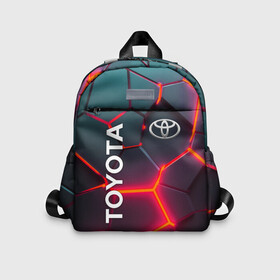 Детский рюкзак 3D с принтом TOYOTA 3D NEON  | ТОЙОТА  3Д ПЛИТЫ НЕОН в Кировске, 100% полиэстер | лямки с регулируемой длиной, сверху петелька, чтобы рюкзак можно было повесить на вешалку. Основное отделение закрывается на молнию, как и внешний карман. Внутри дополнительный карман. По бокам два дополнительных кармашка | auto | sport | toyota | авто | автомобиль | автомобильные | бренд | марка | машины | спорт | тойота