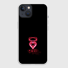 Чехол для iPhone 13 с принтом Плавленное сердце в Кировске,  |  | люблю | люблю тебя | любовь | неоновое сердце | розовое сердечко | розовое сердце | сердце | я тебя люблю