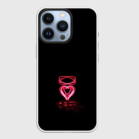 Чехол для iPhone 13 Pro с принтом Плавленное сердце в Кировске,  |  | Тематика изображения на принте: люблю | люблю тебя | любовь | неоновое сердце | розовое сердечко | розовое сердце | сердце | я тебя люблю